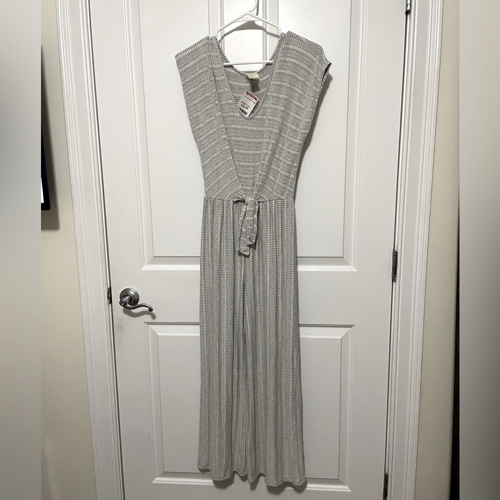 NWT gray and white jumpsuit size M